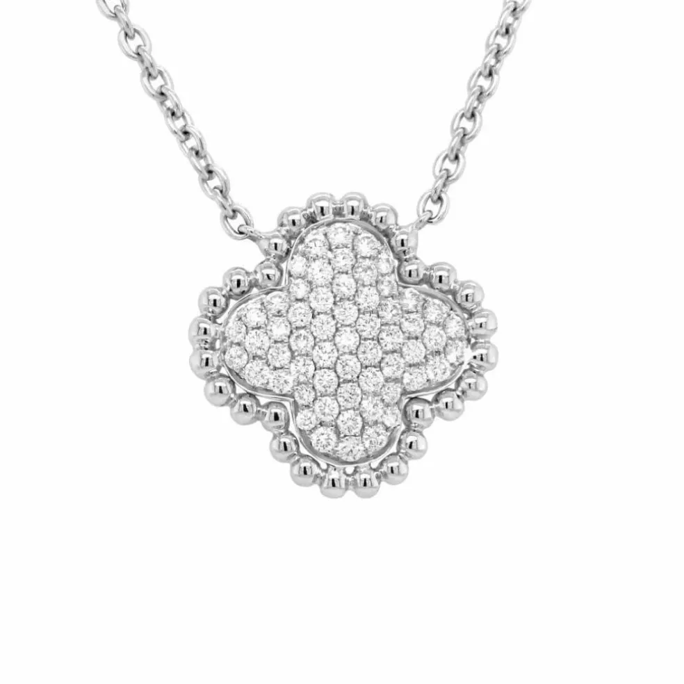 Pendentif Damaso or gris diamants