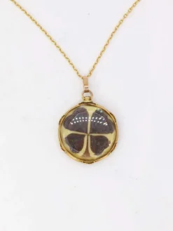 Pendentif de sentiment victorien or et cheveux