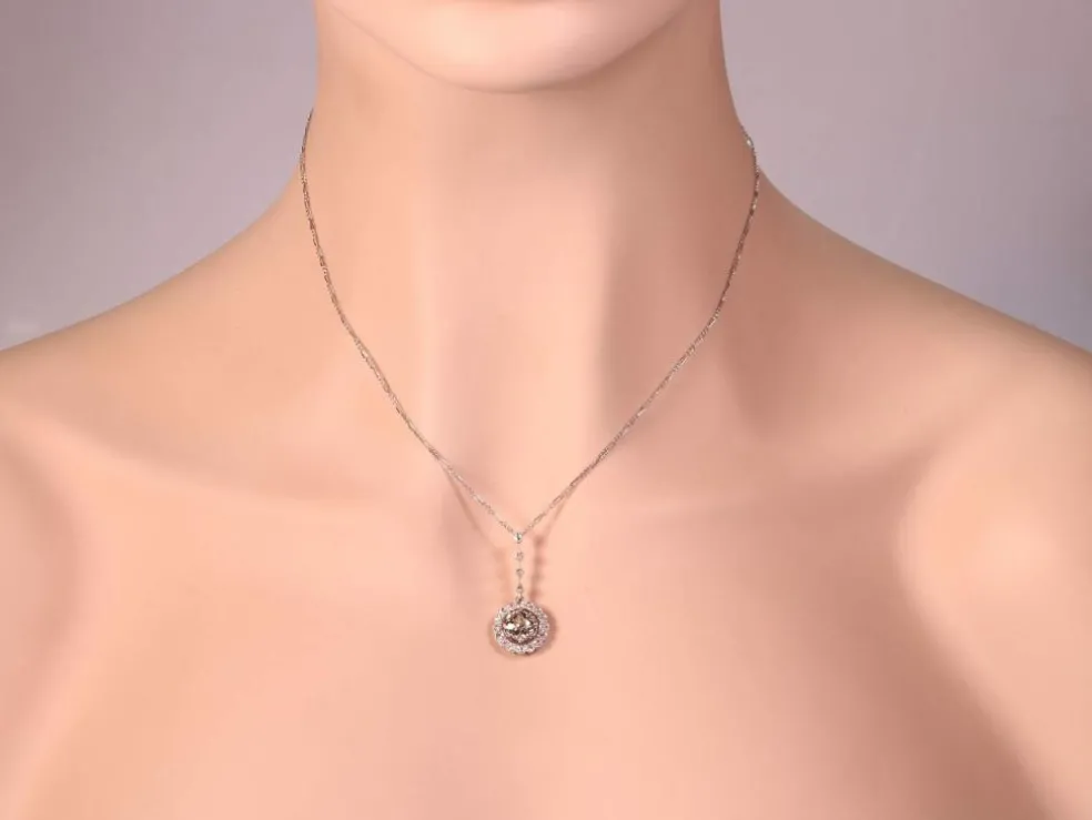 Pendentif diamant Art Déco en platine