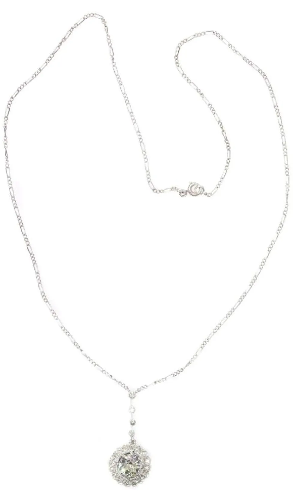 Pendentif diamant Art Déco en platine