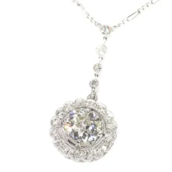 Pendentif diamant Art Déco en platine