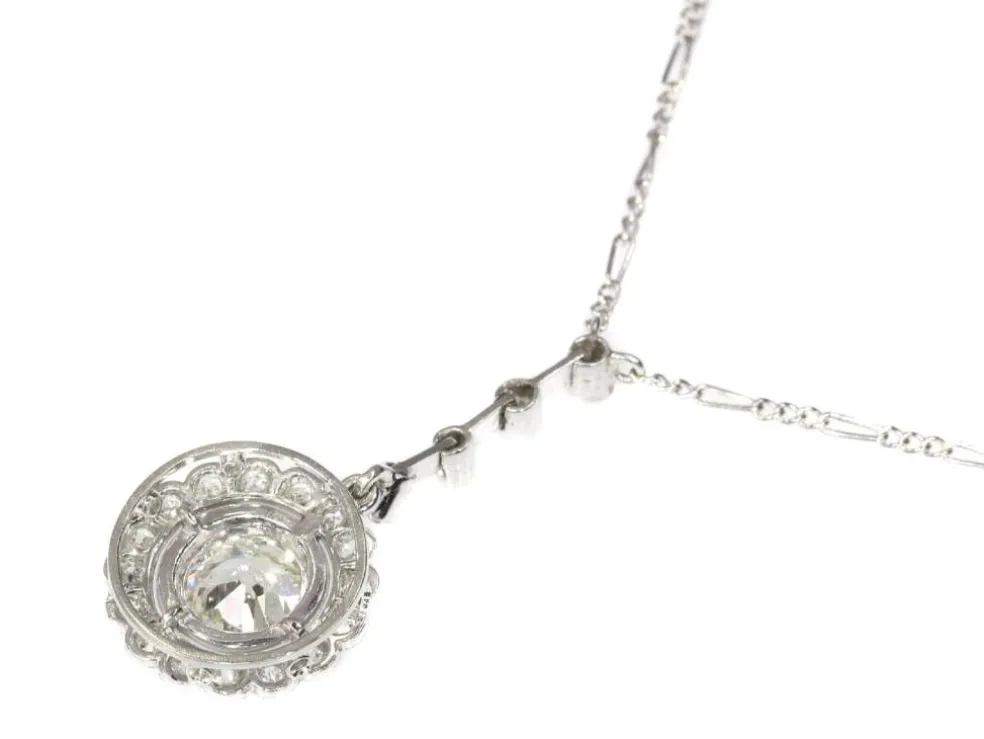 Pendentif diamant Art Déco en platine