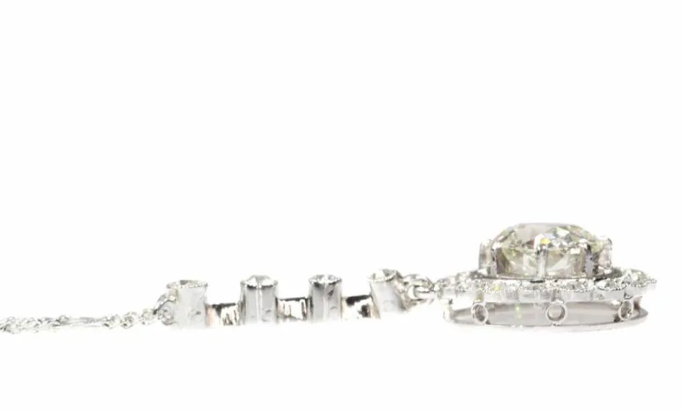 Pendentif diamant Art Déco en platine