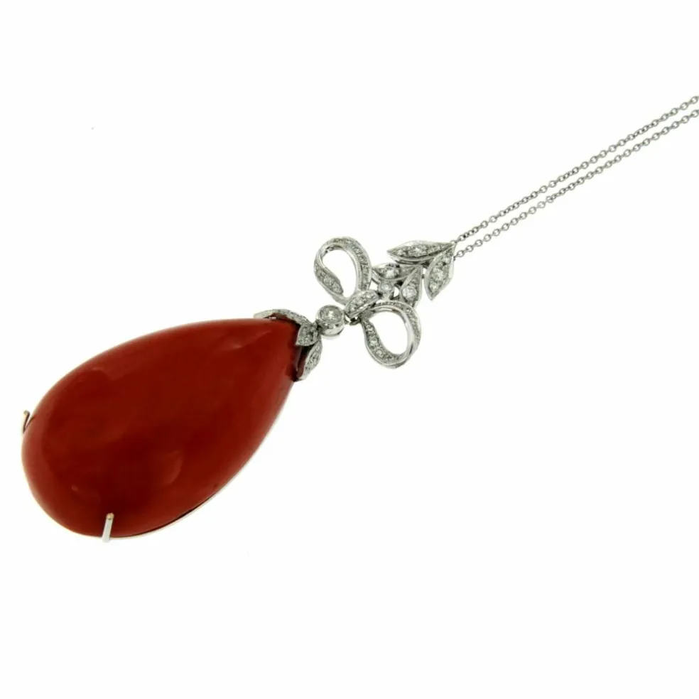 Pendentif Diamant Corail