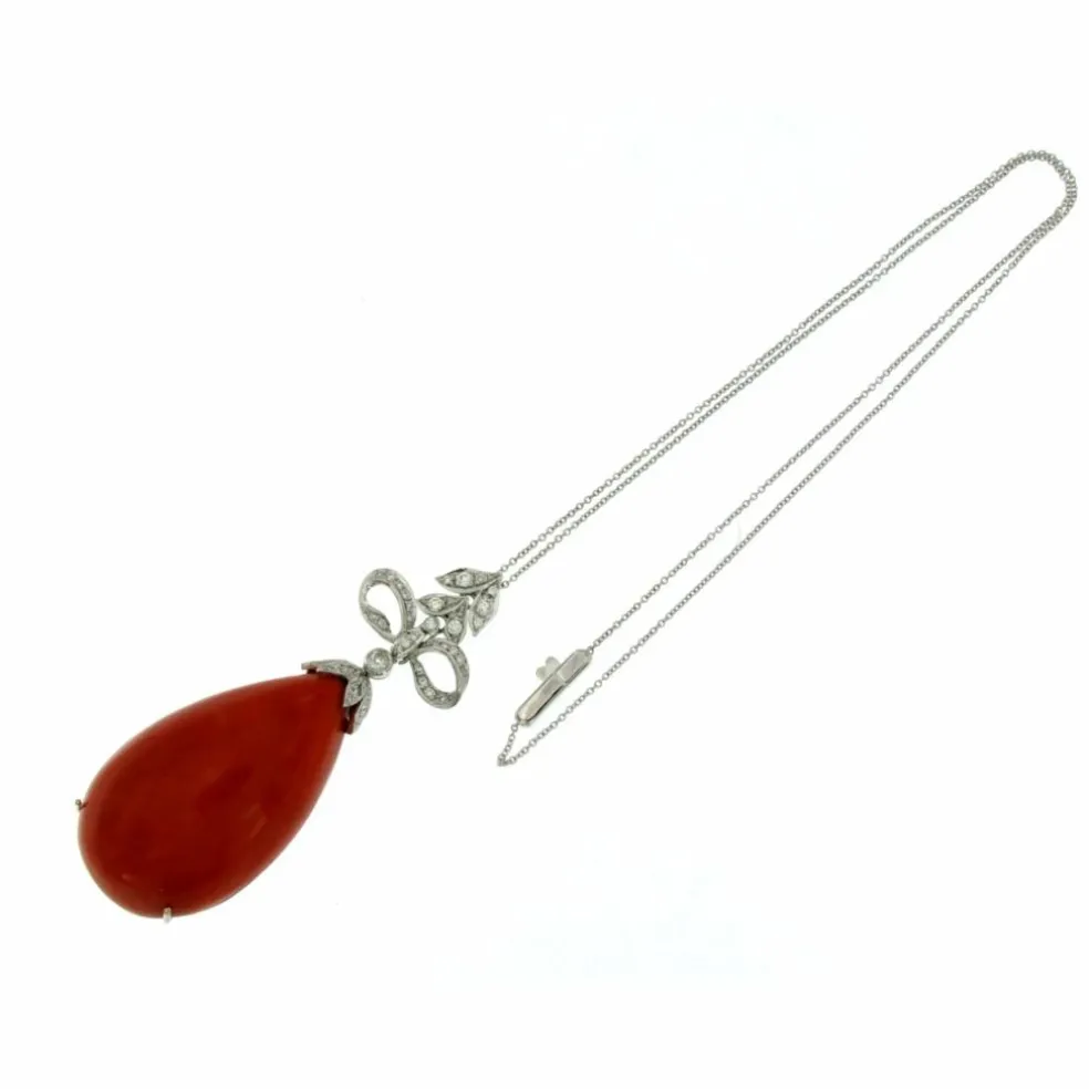 Pendentif Diamant Corail