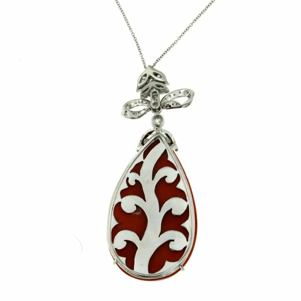 Pendentif Diamant Corail