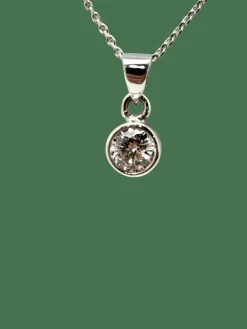 PENDENTIF DIAMANT OR BLANC