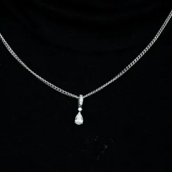 Pendentif diamant or blanc