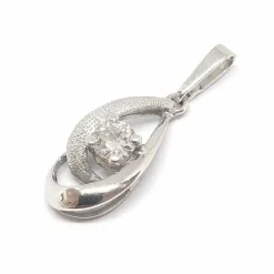 Pendentif diamant or blanc
