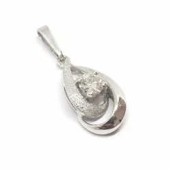 Pendentif diamant or blanc
