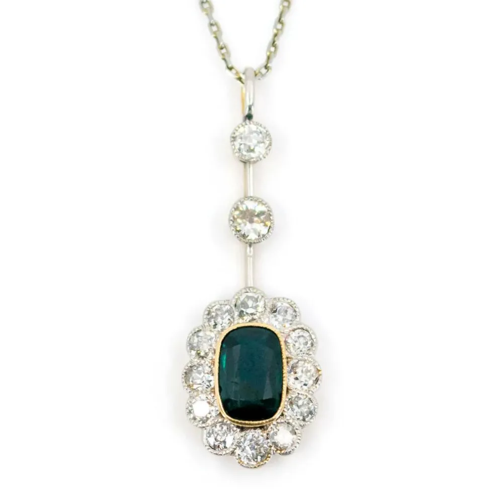 Pendentif, Diamant, Saphir