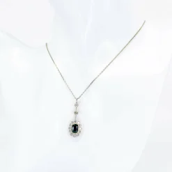 Pendentif, Diamant, Saphir