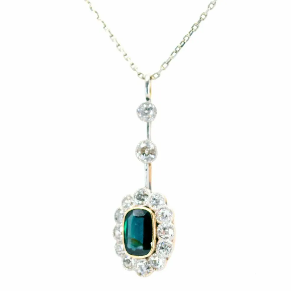 Pendentif, Diamant, Saphir