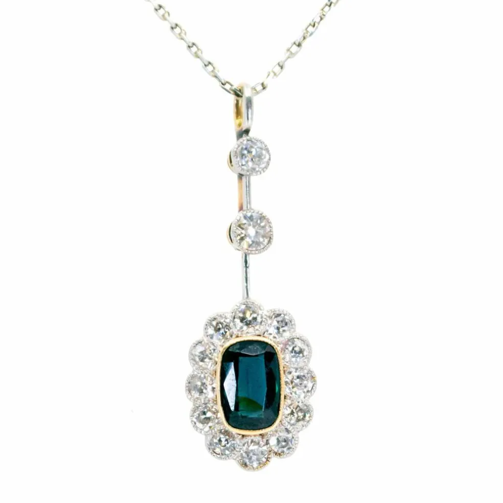 Pendentif, Diamant, Saphir