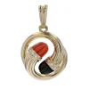 Pendentif diamants corail ébène or
