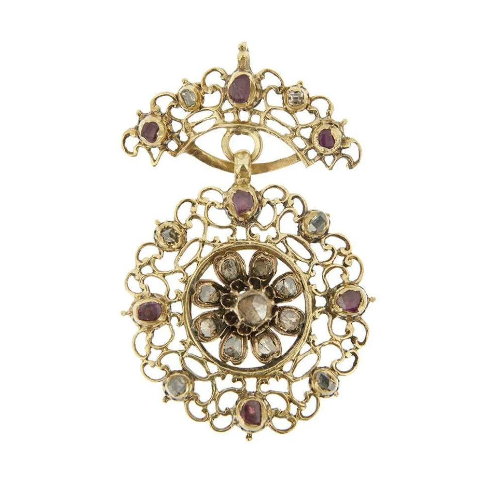 Pendentif diamants et rubis