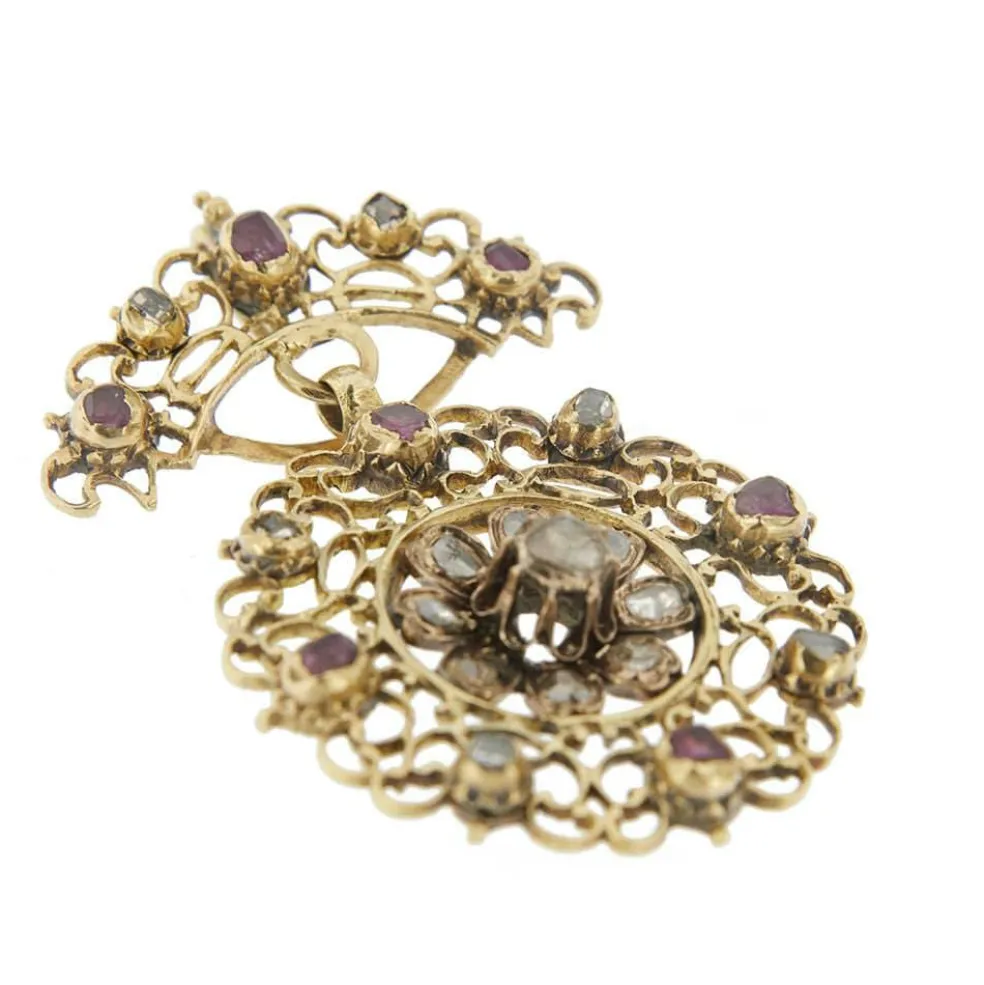 Pendentif diamants et rubis