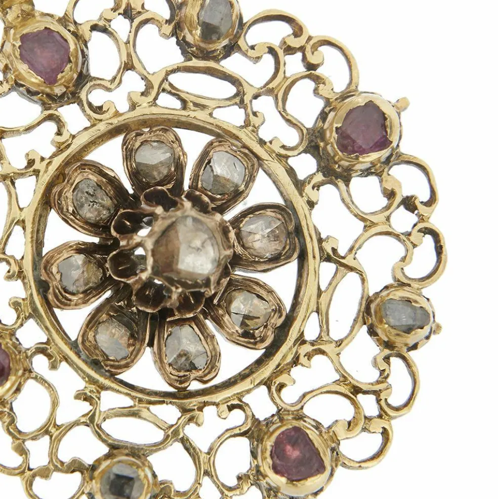 Pendentif diamants et rubis