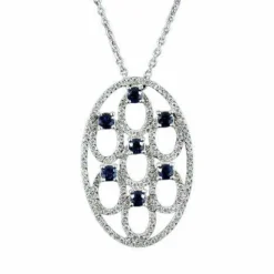 Pendentif diamants et saphirs