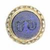 Pendentif, diamants, émeraudes, lapis-lazuli