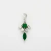 Pendentif diamants, émeraudes