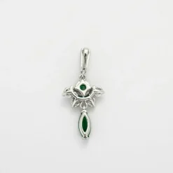 Pendentif diamants, émeraudes