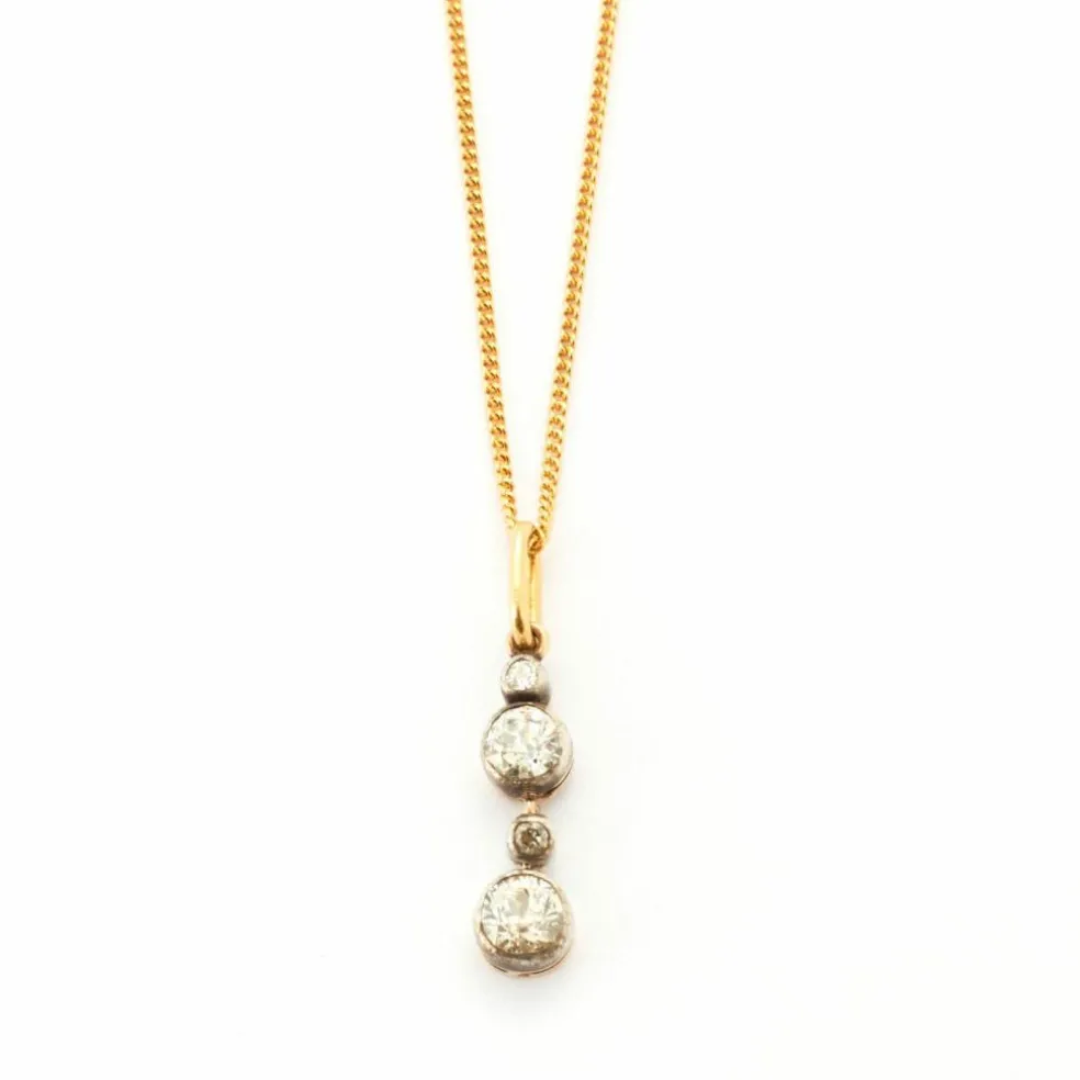 Pendentif Diamants Or Argent