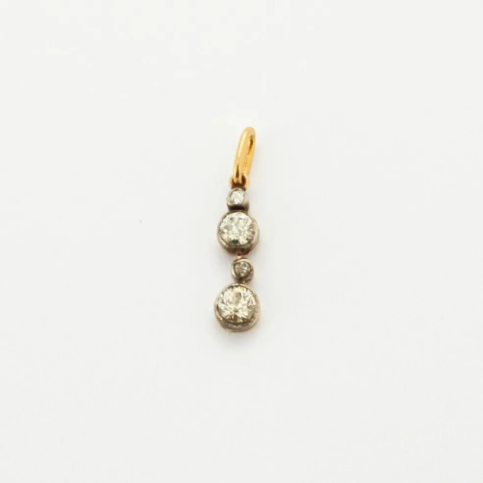 Pendentif Diamants Or Argent
