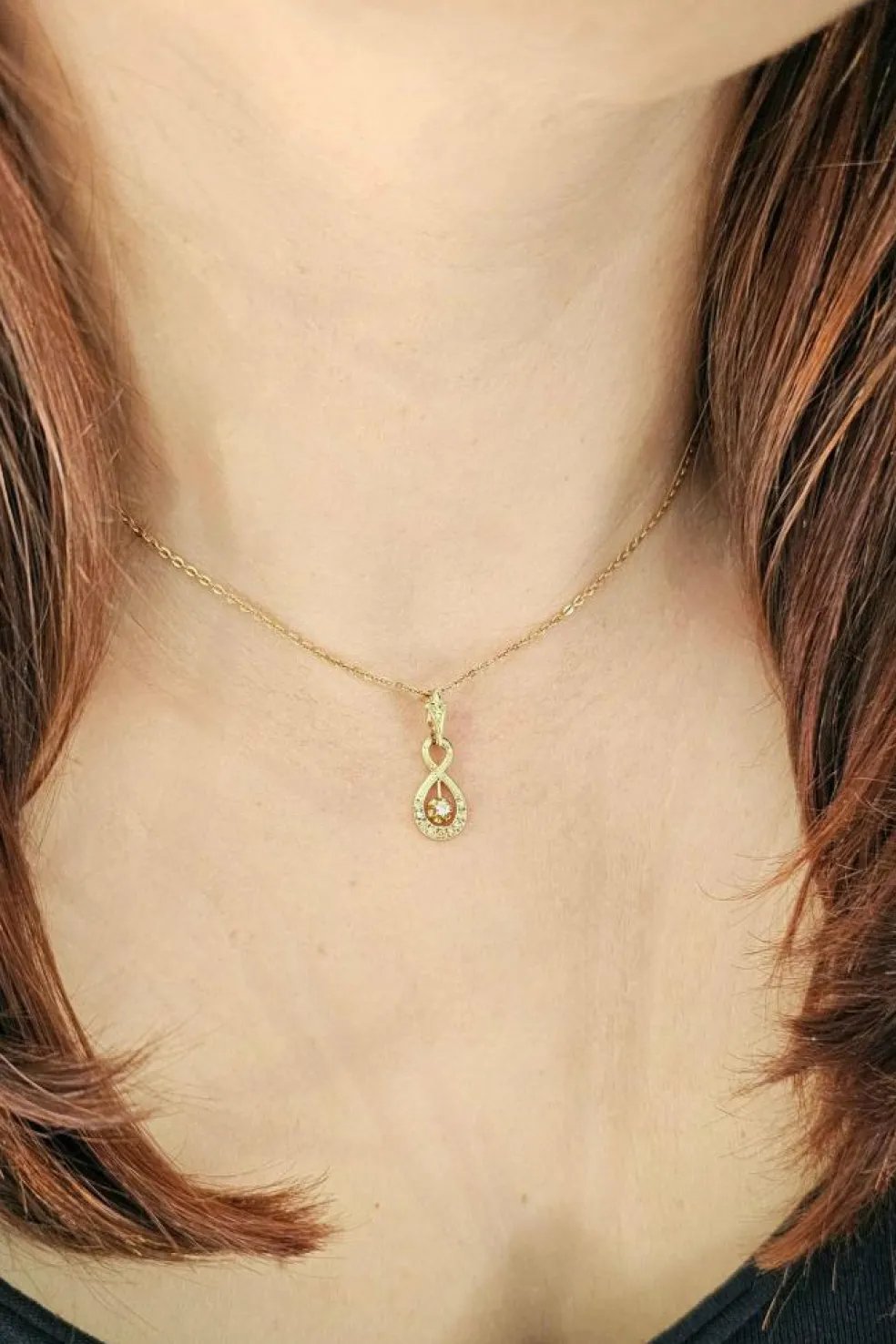 Pendentif Diamants or rose
