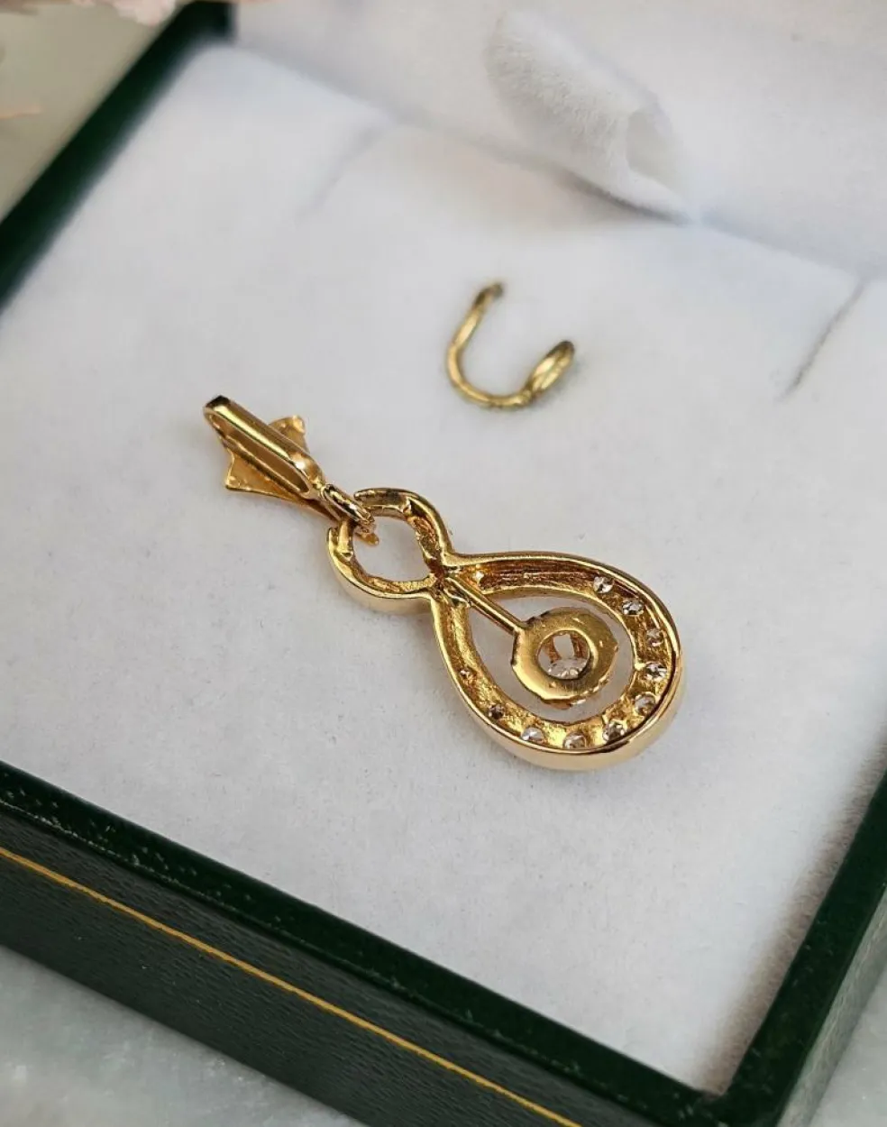 Pendentif Diamants or rose