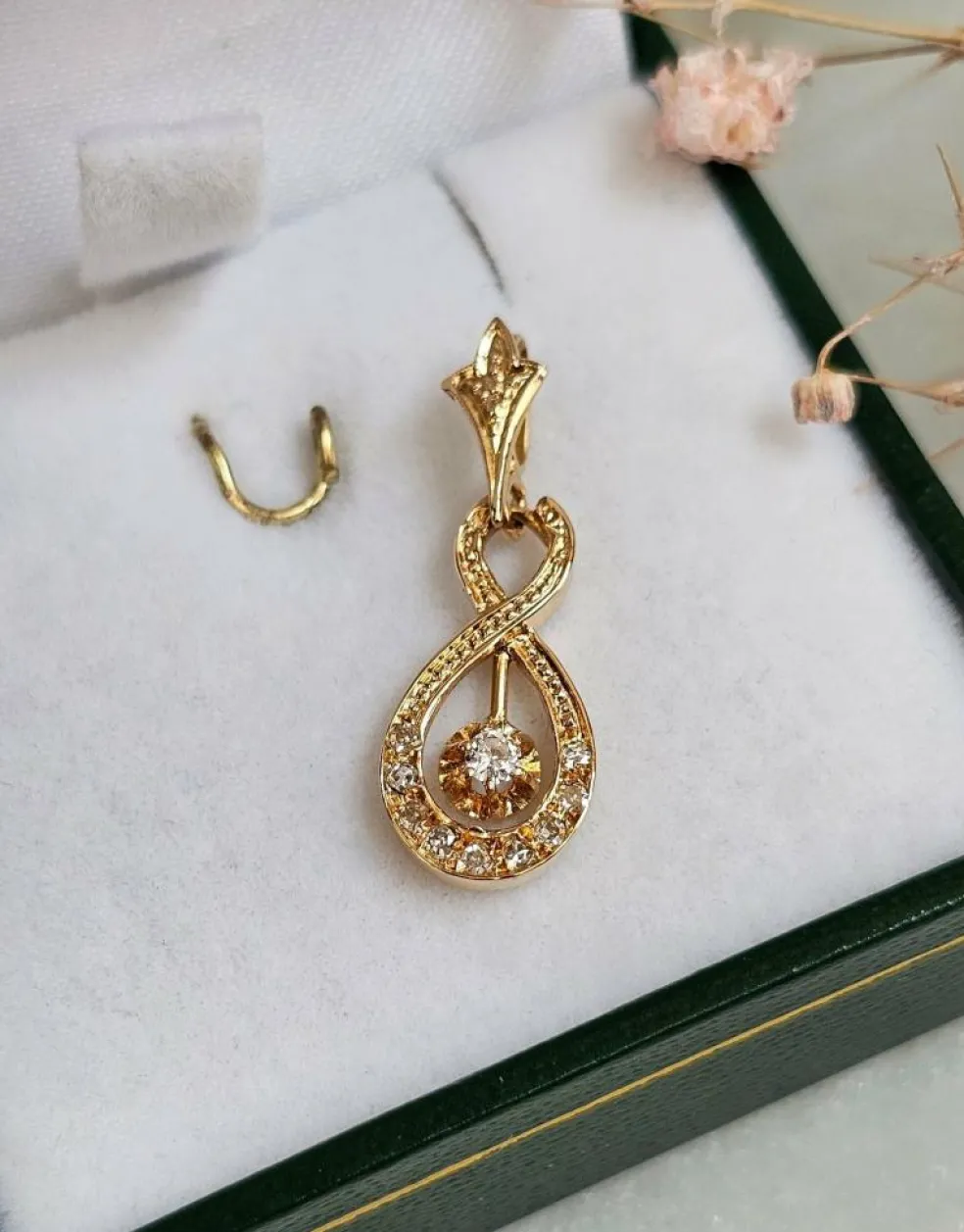 Pendentif Diamants or rose