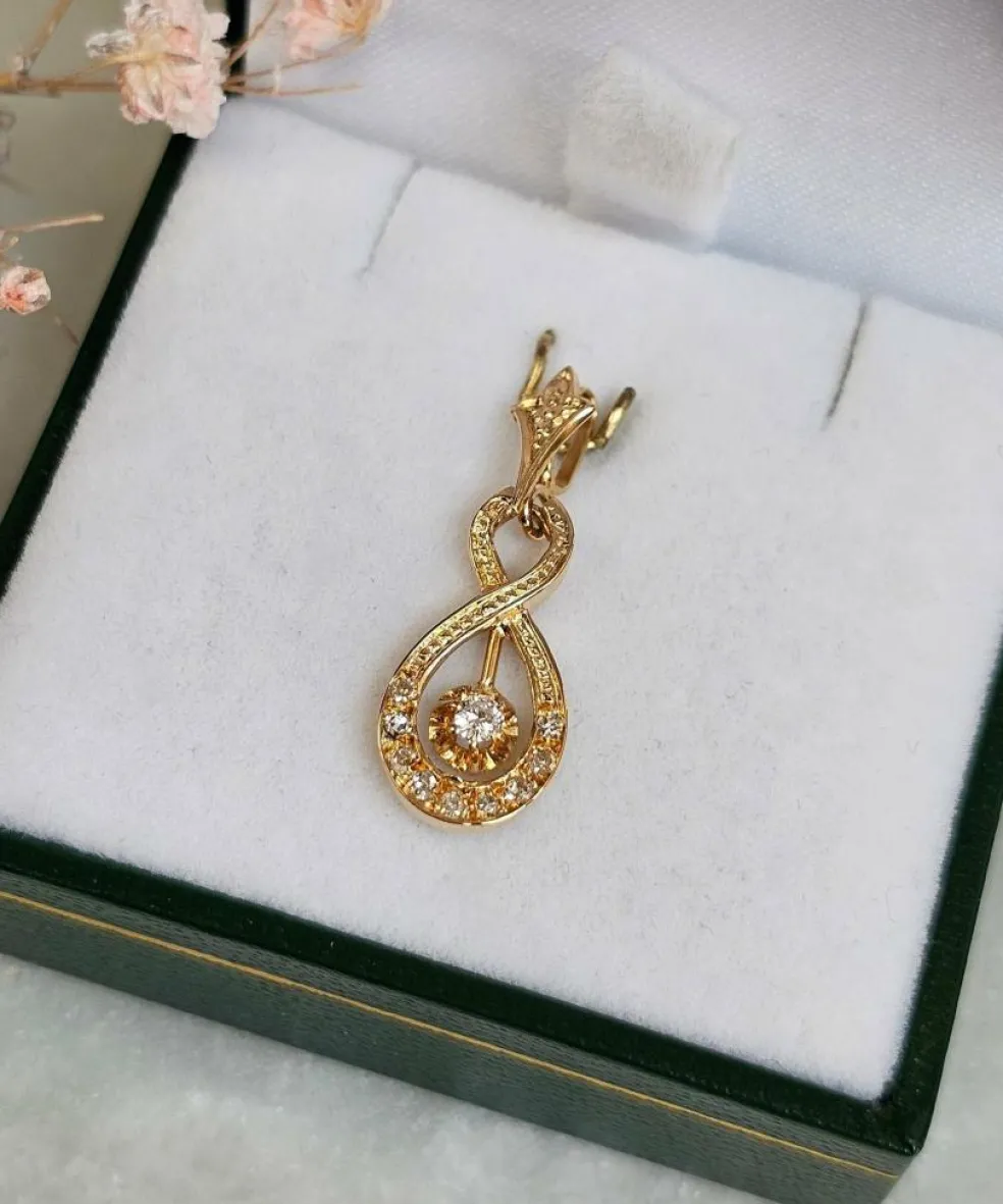 Pendentif Diamants or rose