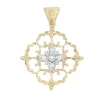 Pendentif diamants ors jaune et blanc arabesques