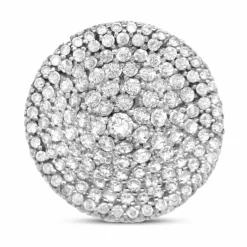 Pendentif Disque or gris diamants