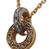 Pendentif double noeud diamant 2 ors