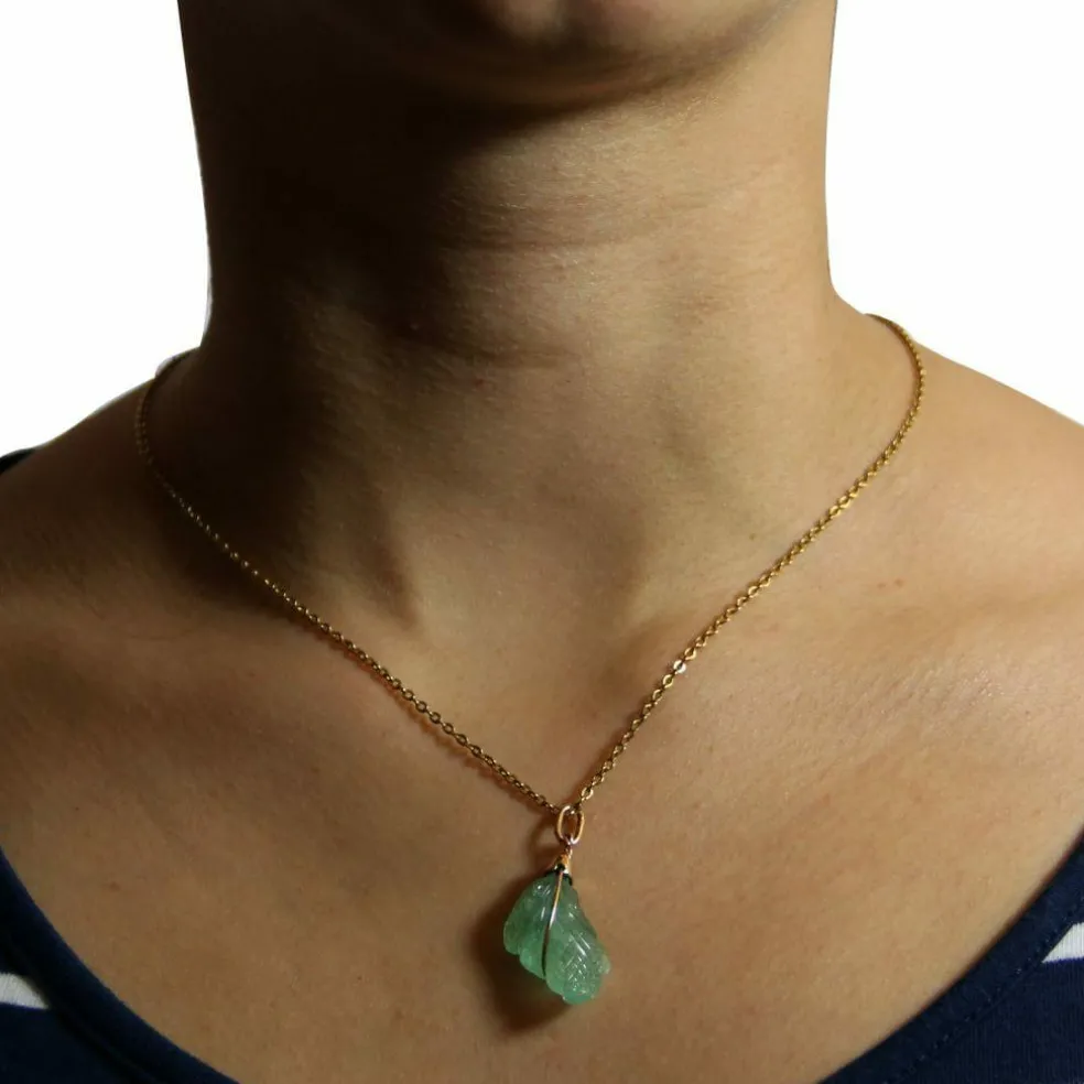 Pendentif Emeraude gravée Or
