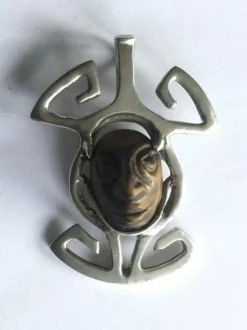 Pendentif en Argent & Pierre Œil de Tigre