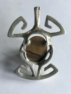 Pendentif en Argent & Pierre Œil de Tigre