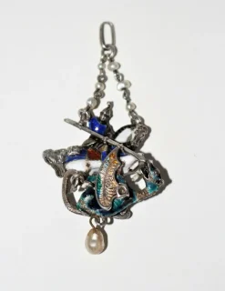 Pendentif en argent émaillé