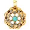 Pendentif en grappe de perles turquoise