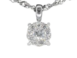 Pendentif en or blanc avec diamants