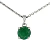 Pendentif en or blanc avec émeraude