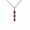 Pendentif en or blanc avec diamants et rubis