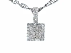 Pendentif en or blanc avec diamants