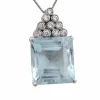 Pendentif en or blanc avec aigue-marine