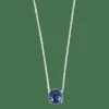 Pendentif en or blanc et saphir cabochon
