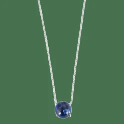 Pendentif en or blanc et saphir cabochon