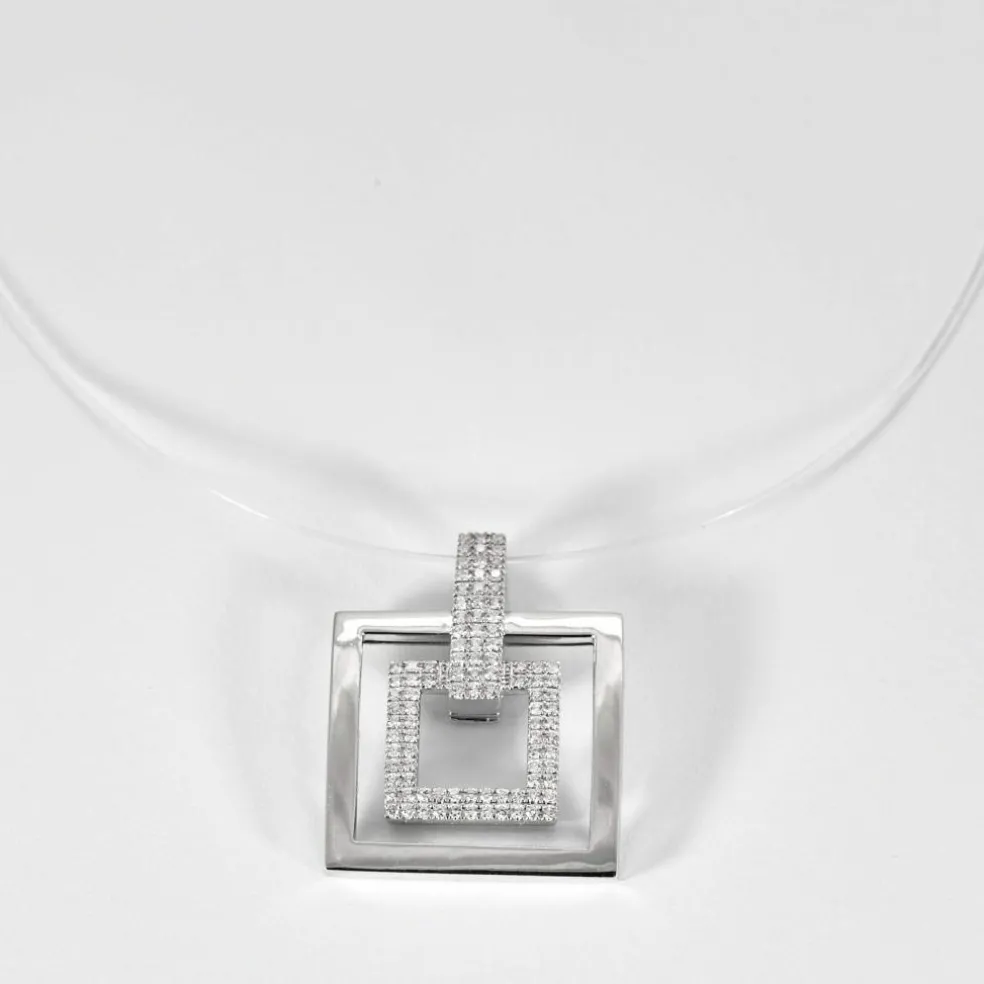 Pendentif en or blanc et diamants