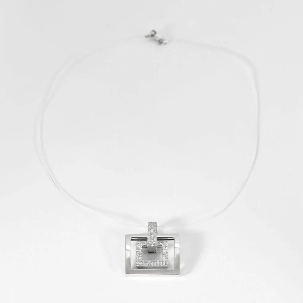 Pendentif en or blanc et diamants