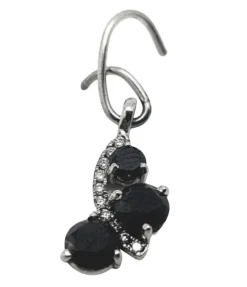 Pendentif en Or blanc Onyx, Diamants
